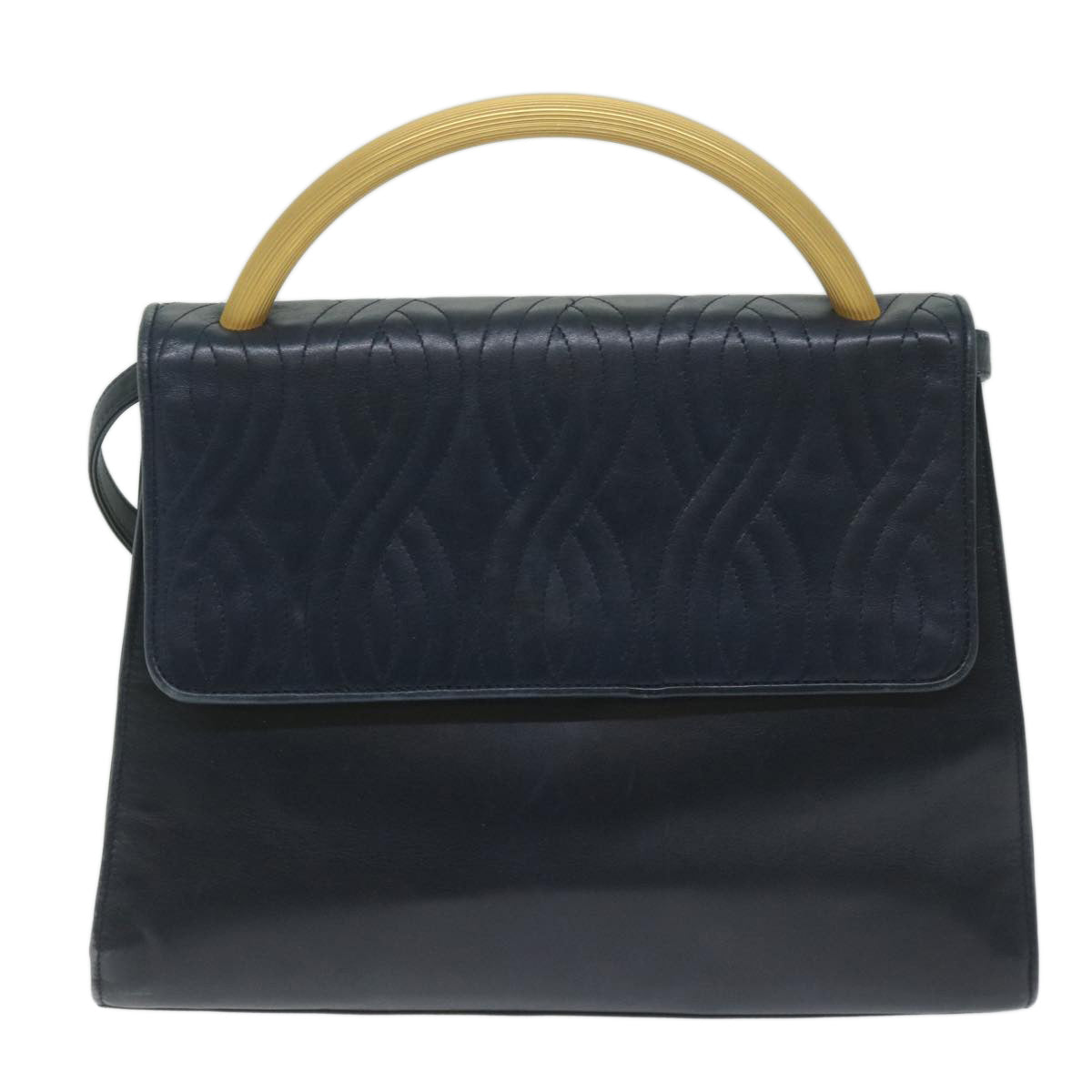 FENDI Hand Bag Leather Navy bs11310