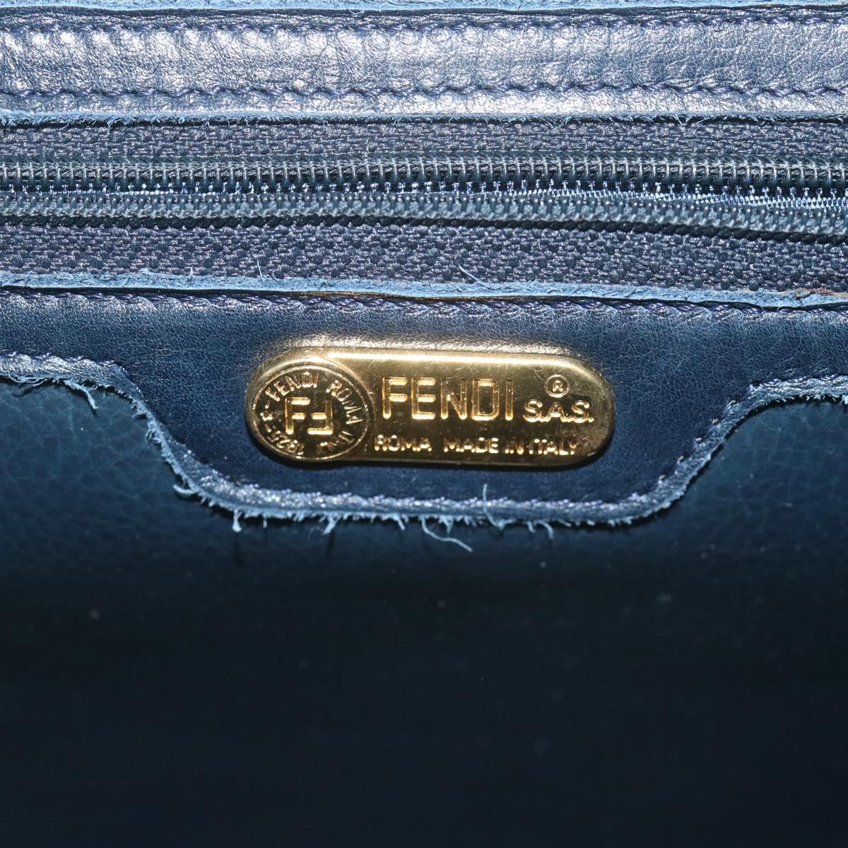 FENDI Hand Bag Leather Navy bs11310
