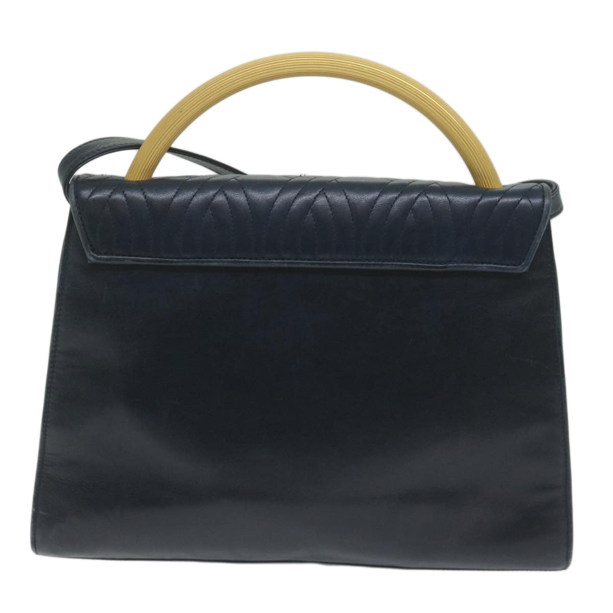 FENDI Hand Bag Leather Navy bs11310