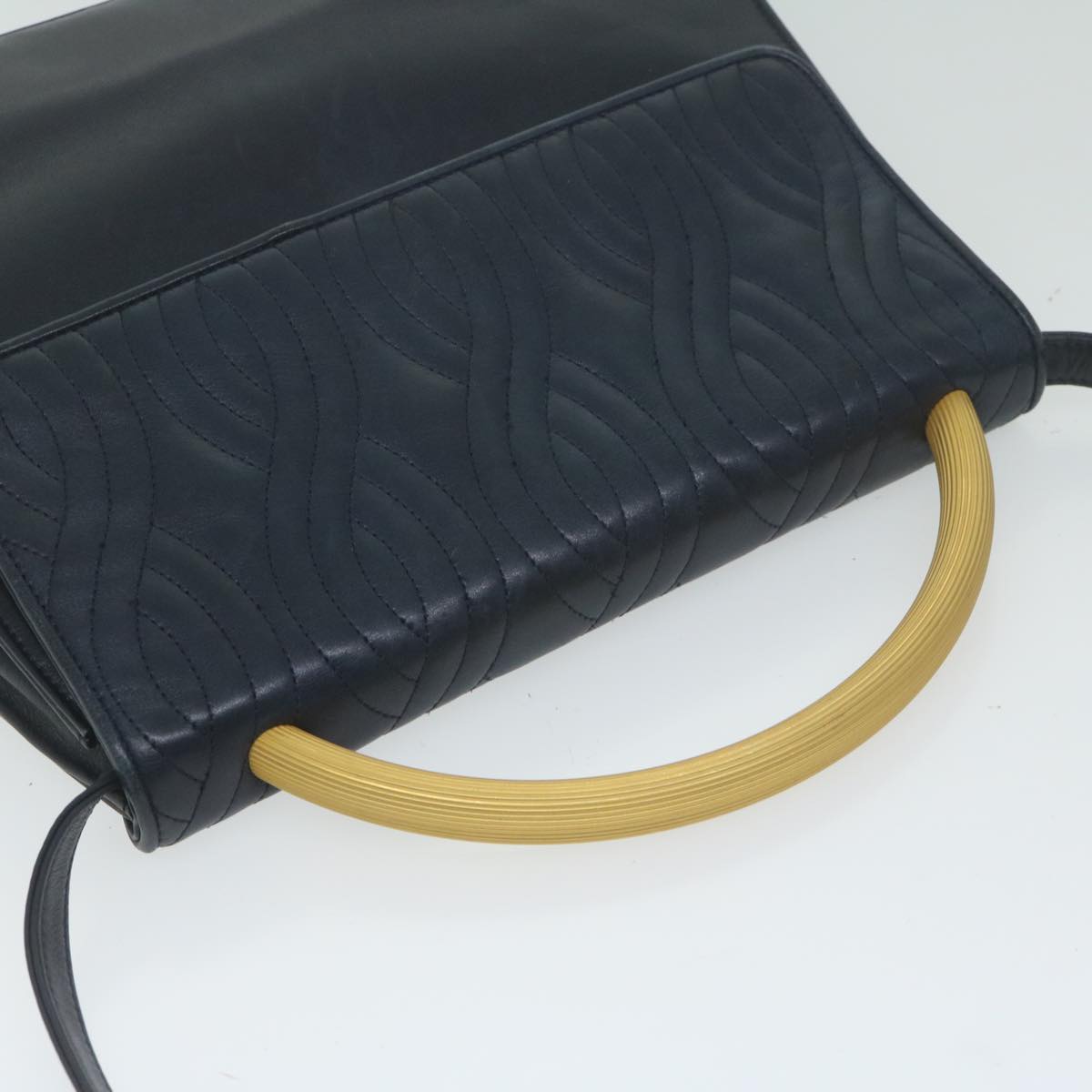 FENDI Hand Bag Leather Navy bs11310