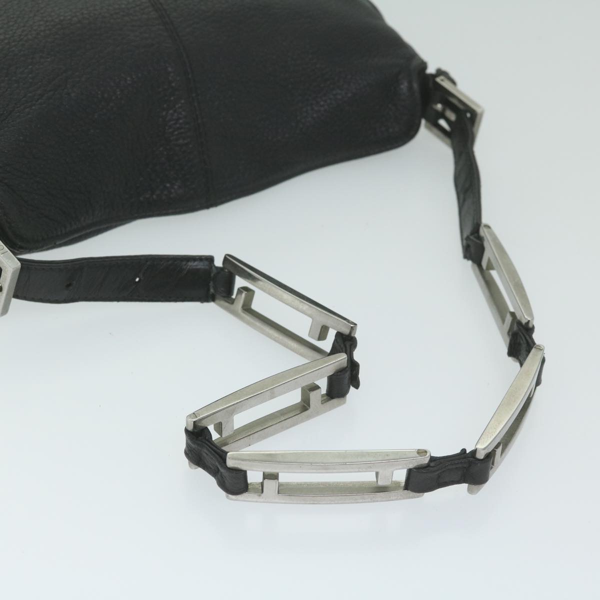 FENDI Chain Shoulder Bag Leather Black bs11311