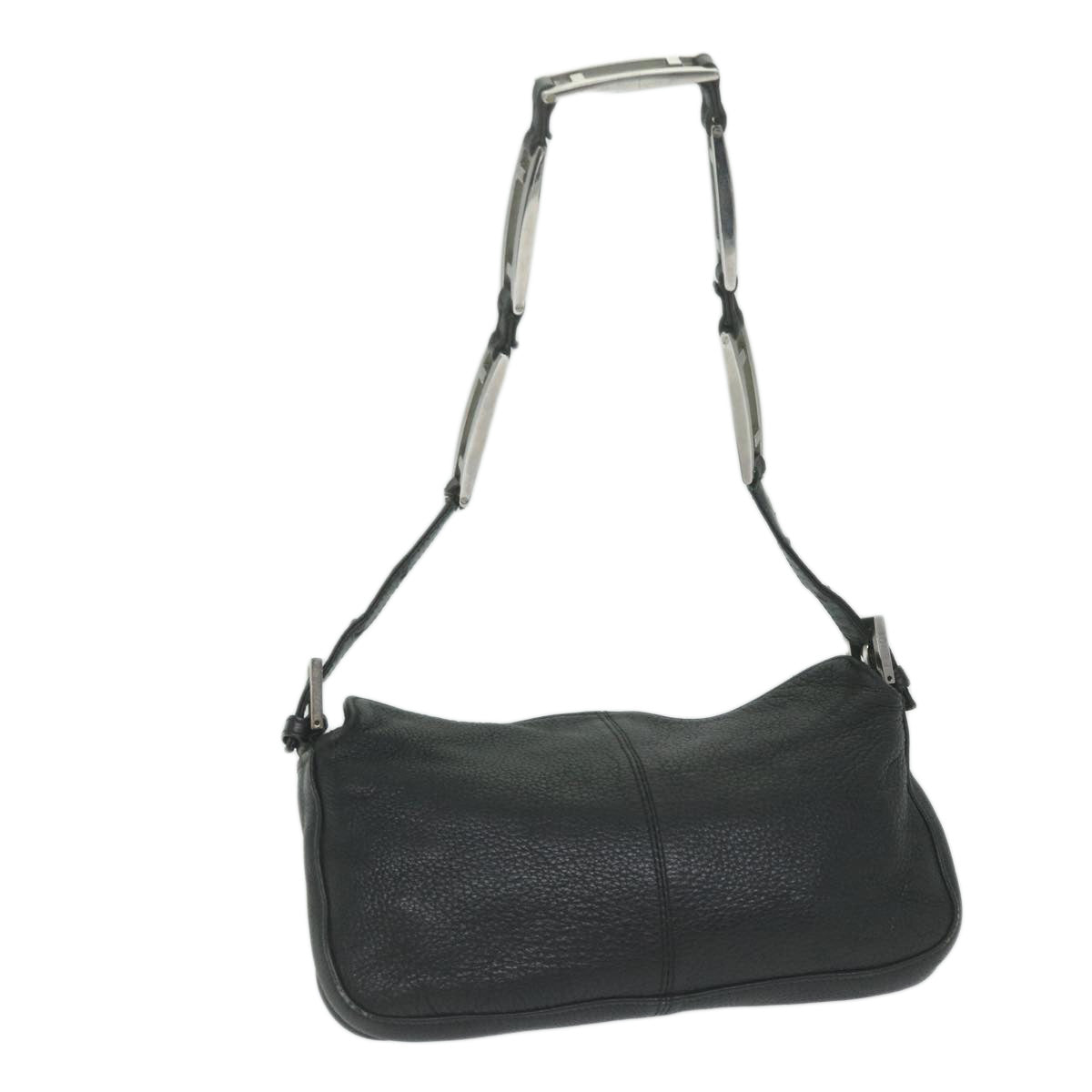 FENDI Chain Shoulder Bag Leather Black bs11311