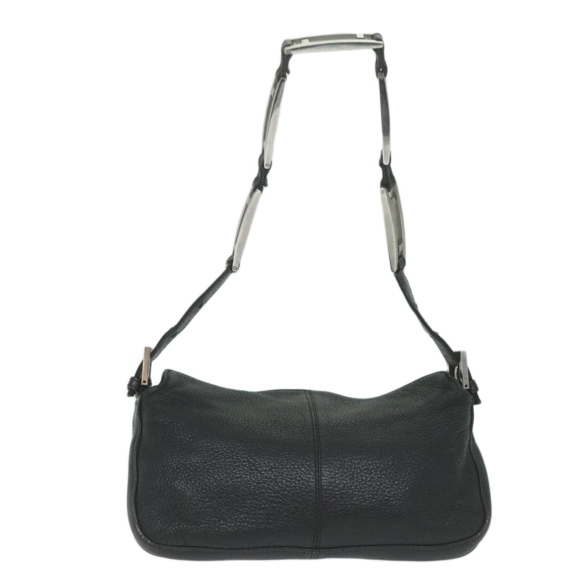 FENDI Chain Shoulder Bag Leather Black bs11311