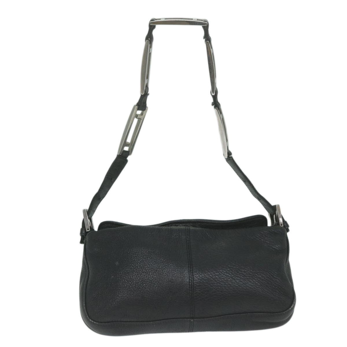FENDI Chain Shoulder Bag Leather Black bs11311