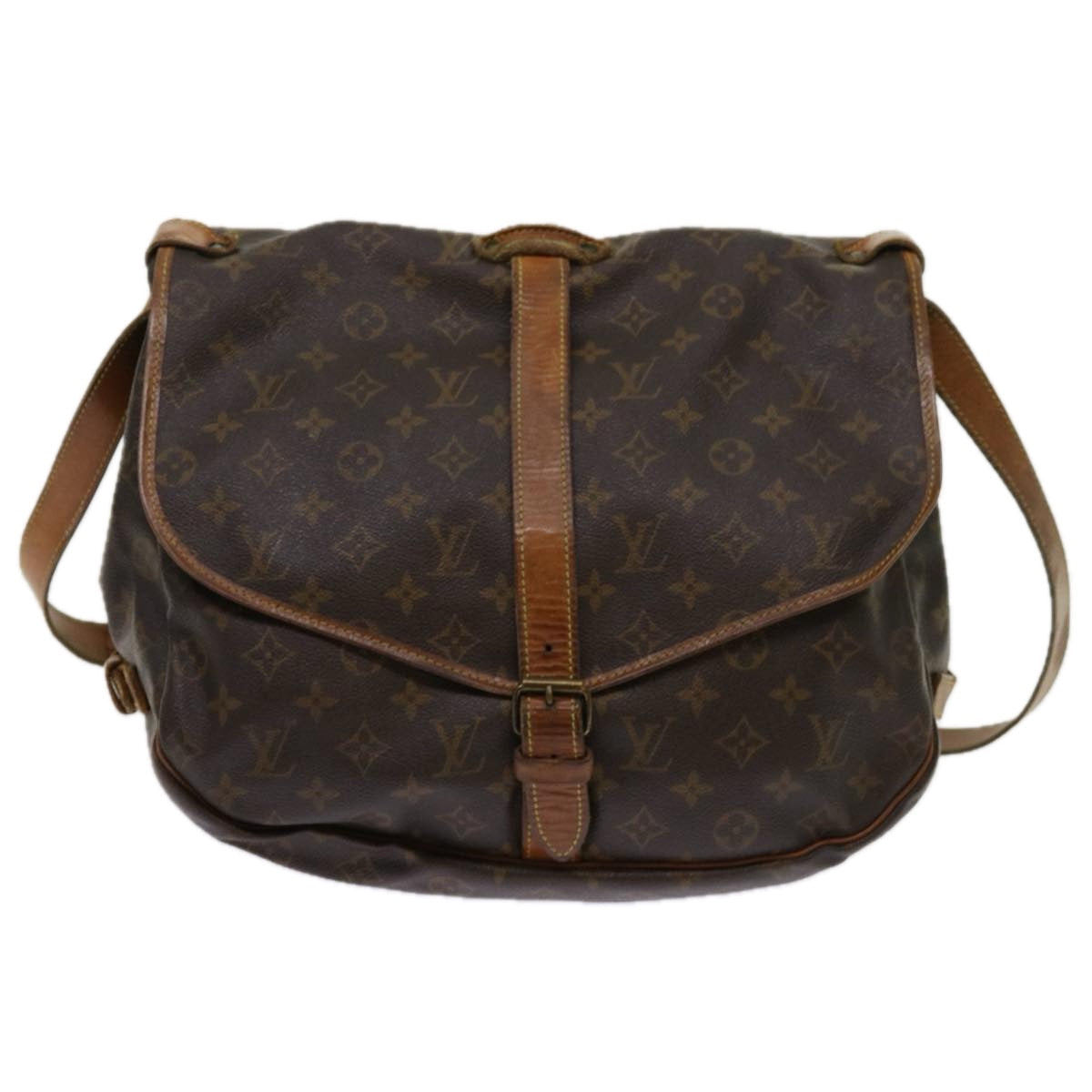 LOUIS VUITTON Monogram Saumur 35 Shoulder Bag M42254 LV bs11335