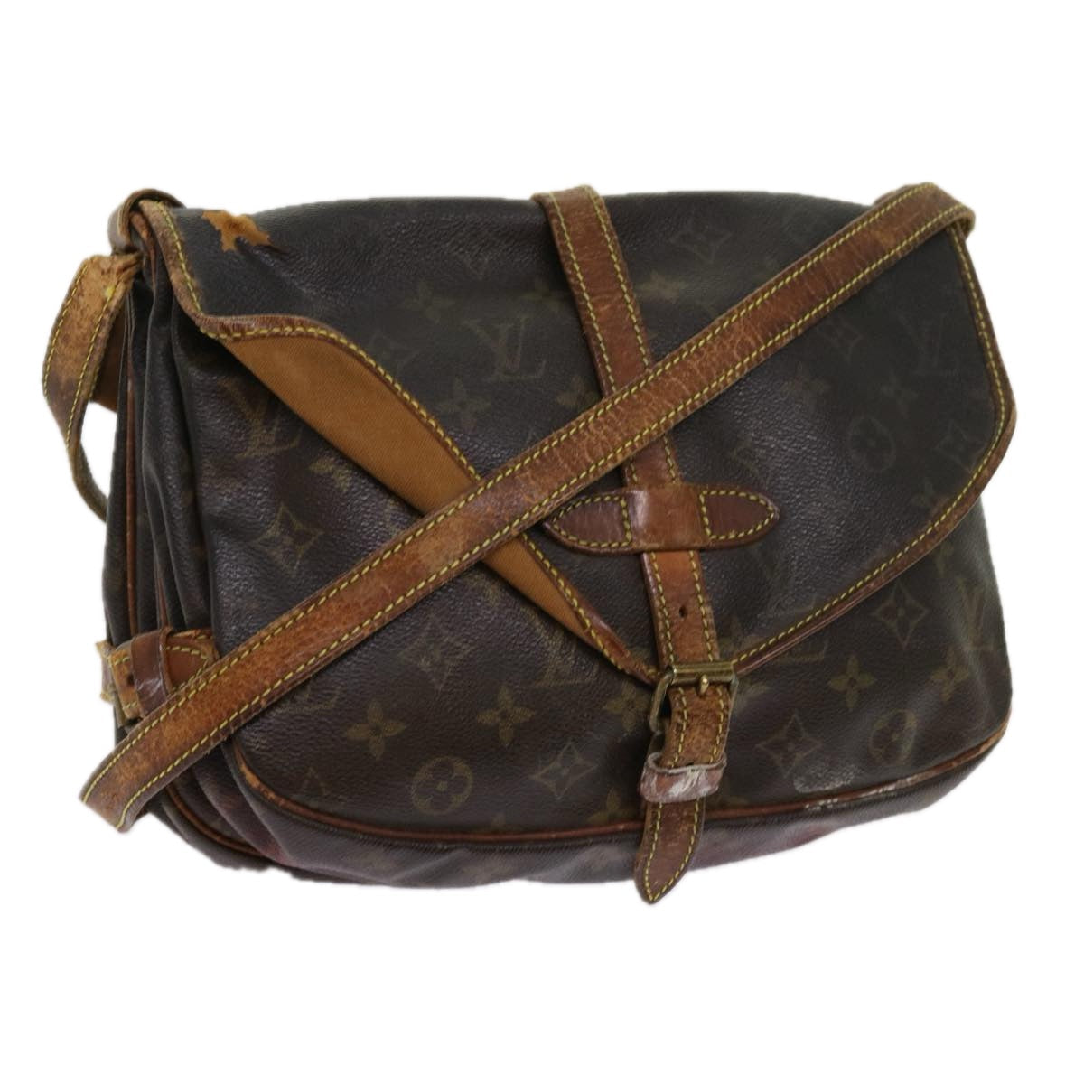LOUIS VUITTON Monogram Saumur 30 Shoulder Bag M42256 LV bs11337