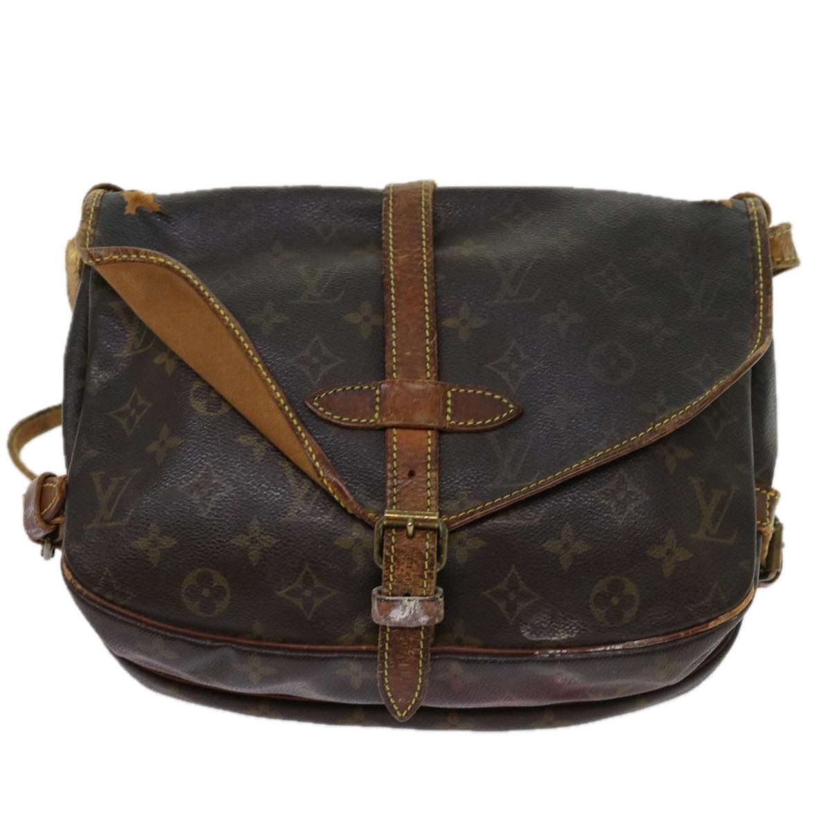 LOUIS VUITTON Monogram Saumur 30 Shoulder Bag M42256 LV bs11337