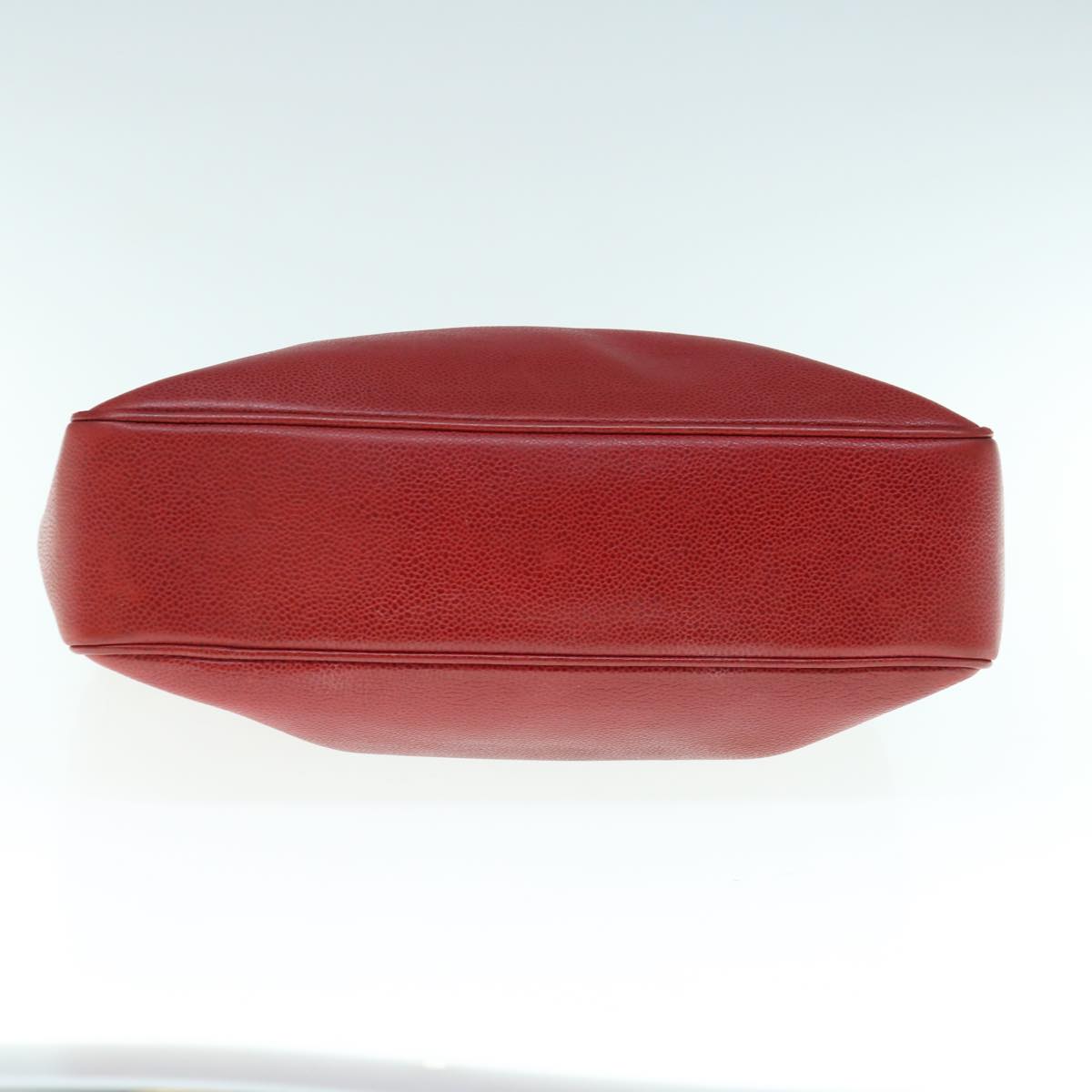 CHANEL Shoulder Bag Caviar Skin Red CC bs11402