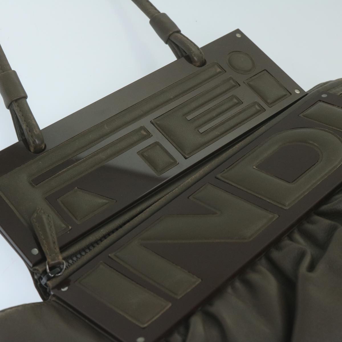 FENDI Shoulder Bag Leather Brown bs11438