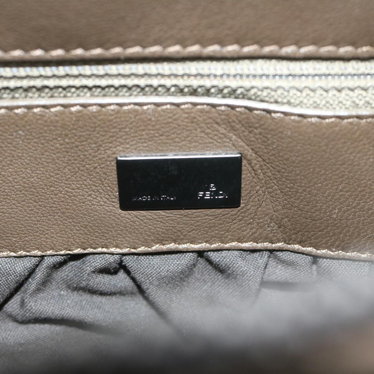 FENDI Shoulder Bag Leather Brown bs11438