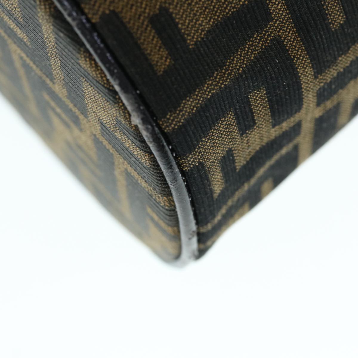 FENDI Zucca Canvas Vanity Pouch Brown Black bs11466