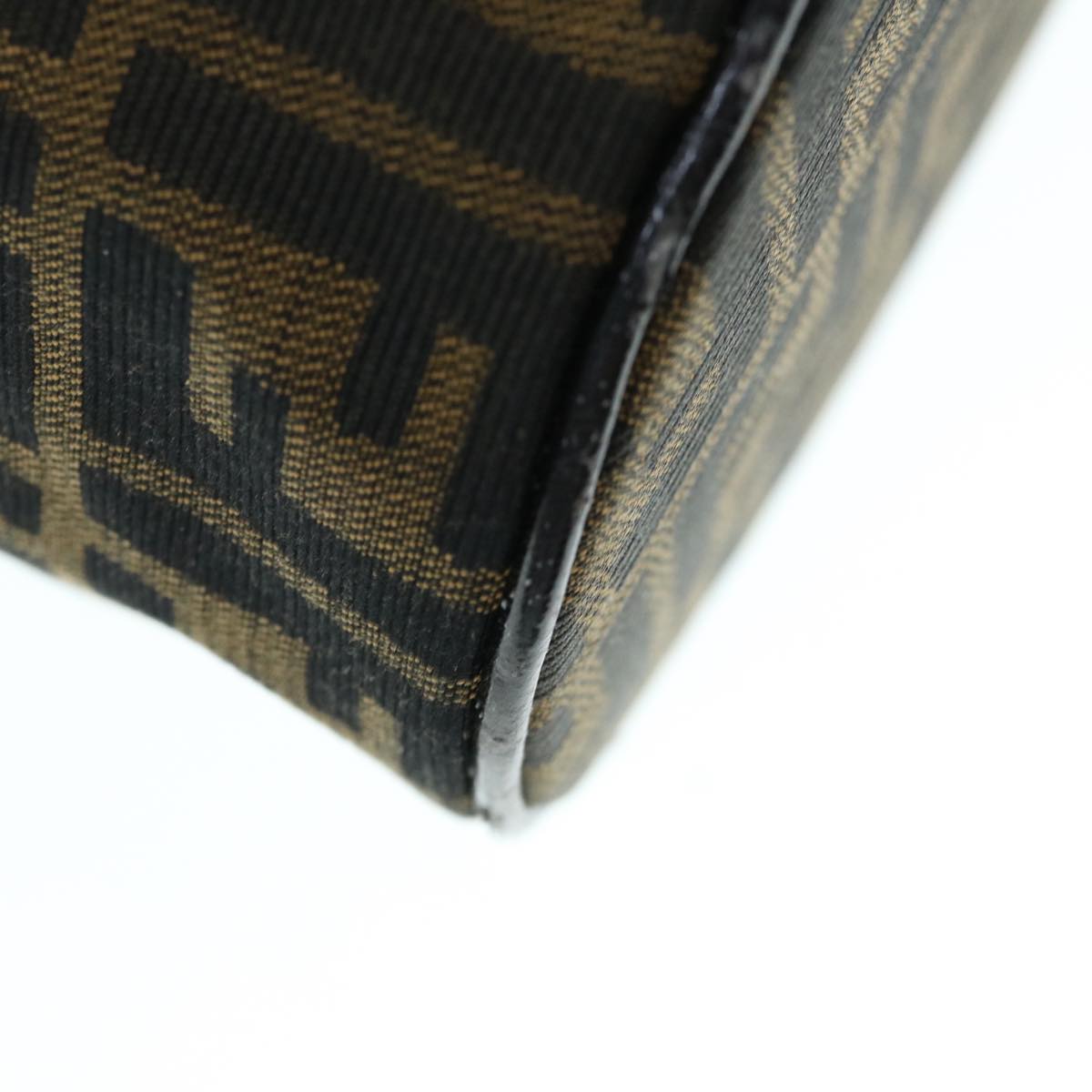 FENDI Zucca Canvas Vanity Pouch Brown Black bs11466