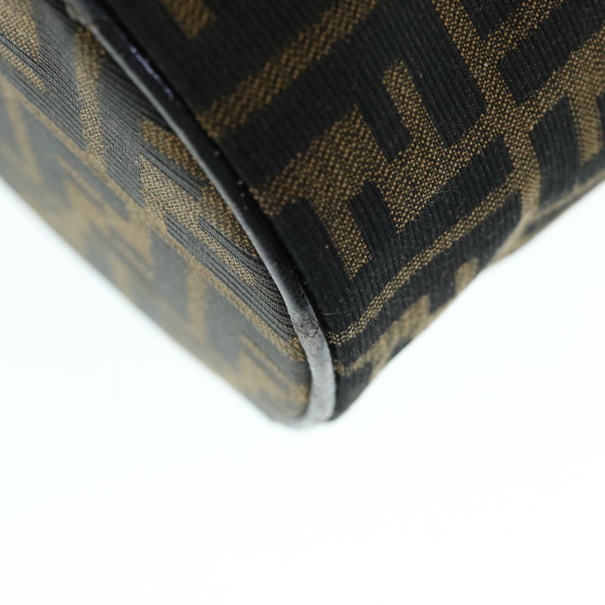 FENDI Zucca Canvas Vanity Pouch Brown Black bs11466