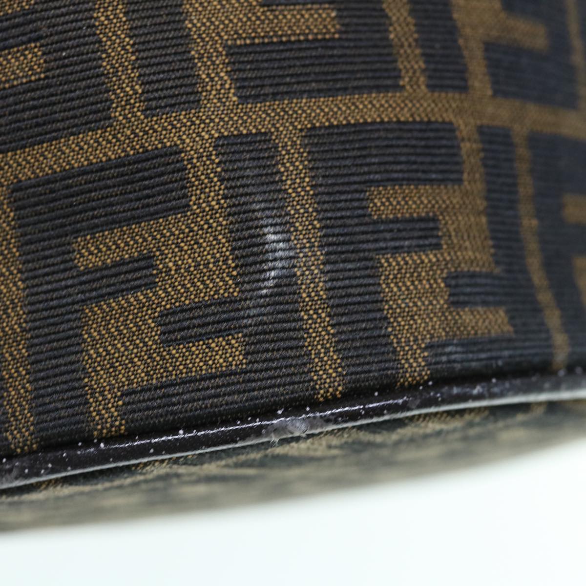 FENDI Zucca Canvas Vanity Pouch Brown Black bs11466
