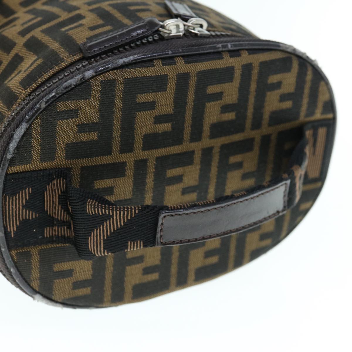 FENDI Zucca Canvas Vanity Pouch Brown Black bs11466