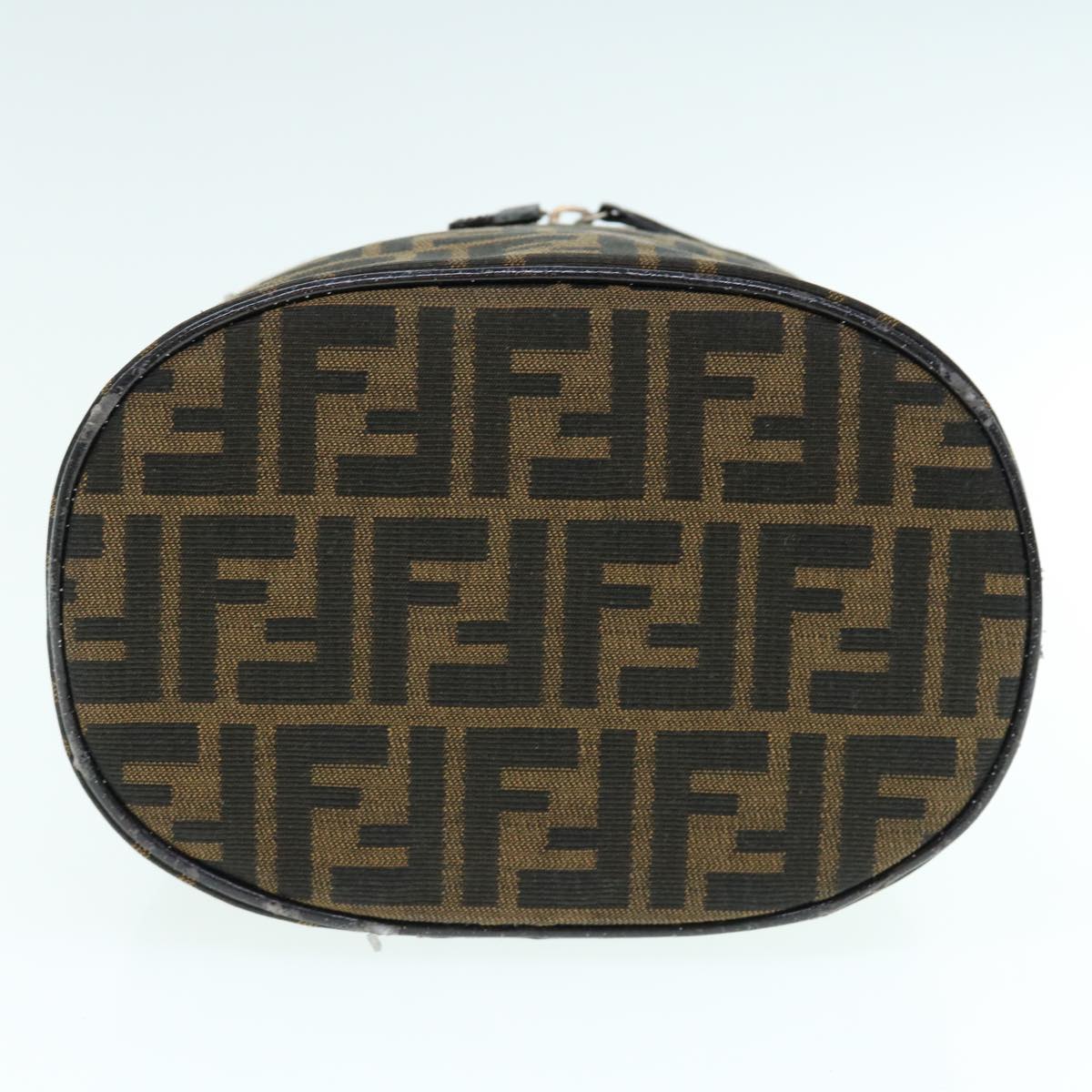 FENDI Zucca Canvas Vanity Pouch Brown Black bs11466