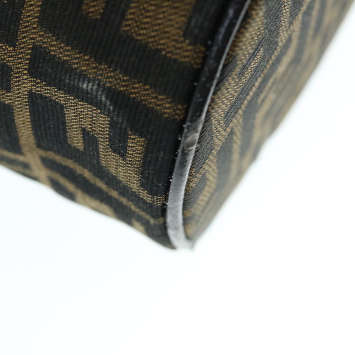 FENDI Zucca Canvas Vanity Pouch Brown Black bs11466