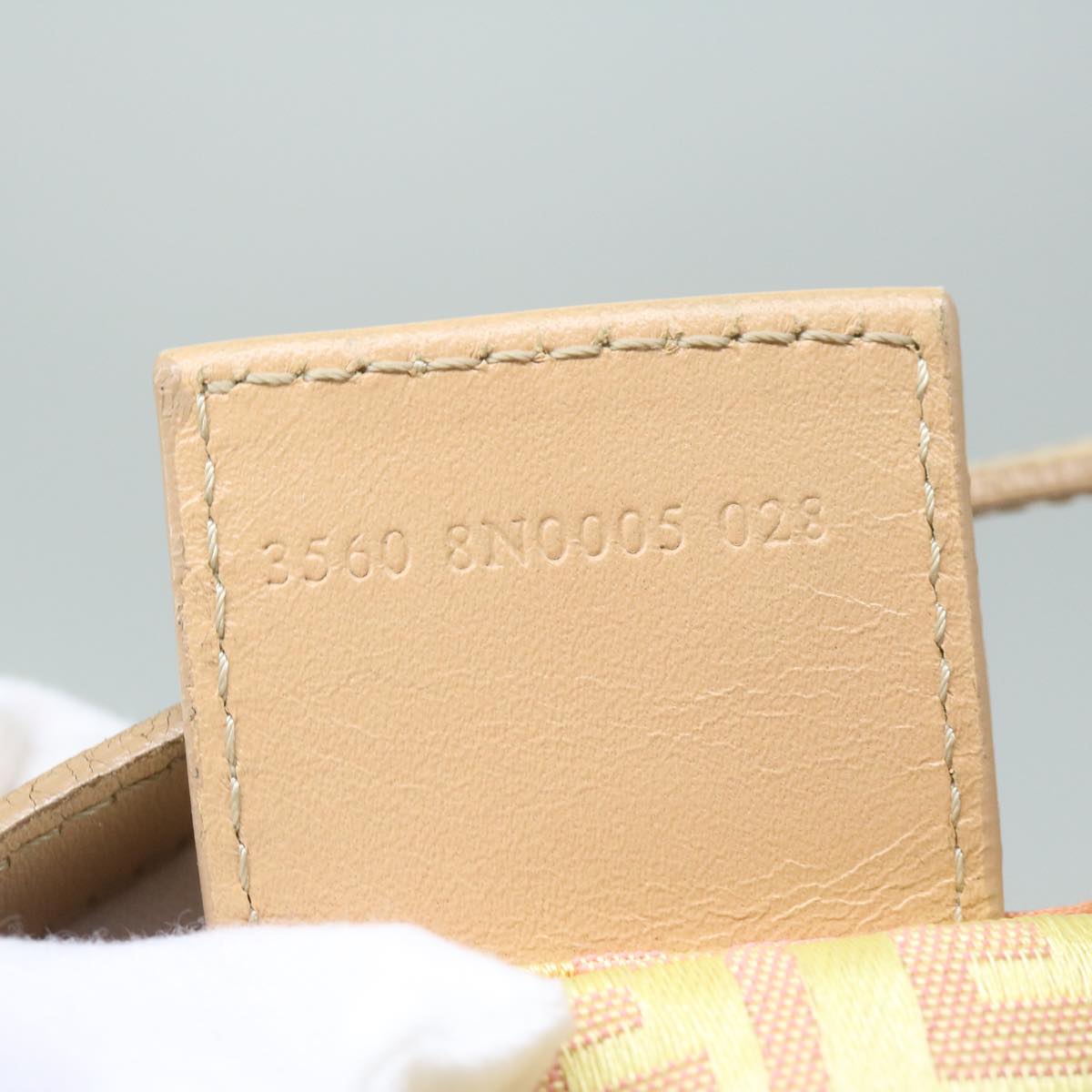 FENDI Zucchino Canvas Shoulder Bag Gold Tone bs11478
