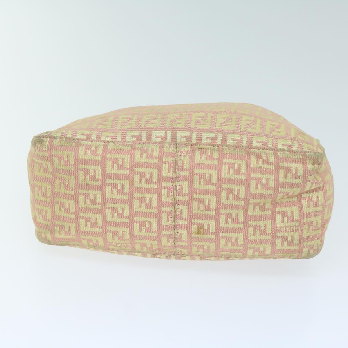FENDI Zucchino Canvas Shoulder Bag Gold Tone bs11478