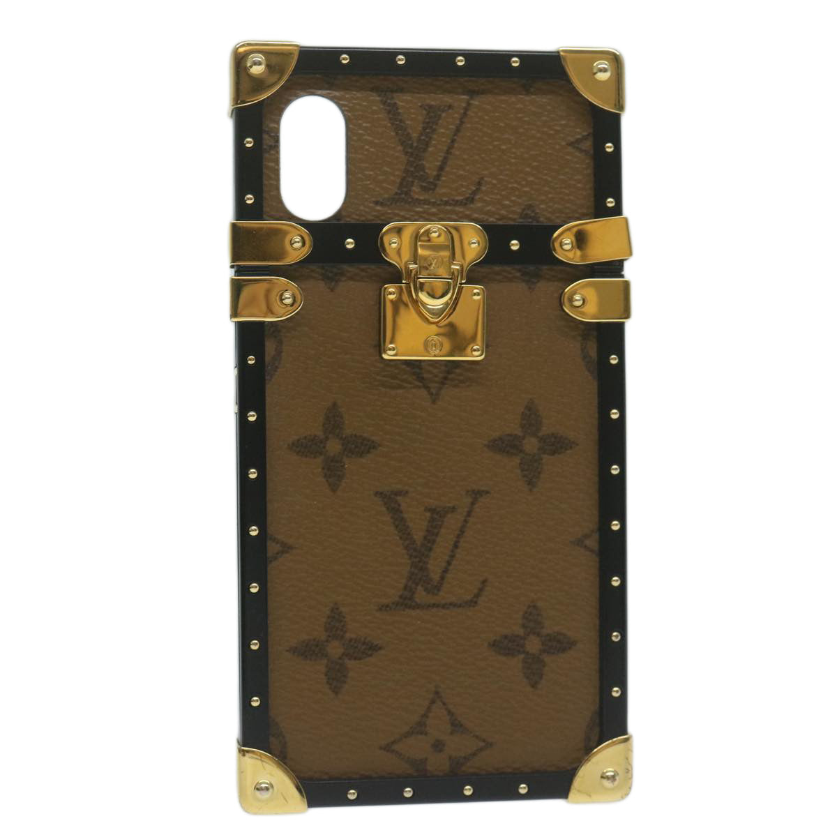 LOUIS VUITTON Monogram Reverse Eye Trunk iPhone X Case M62619 LV bs11533