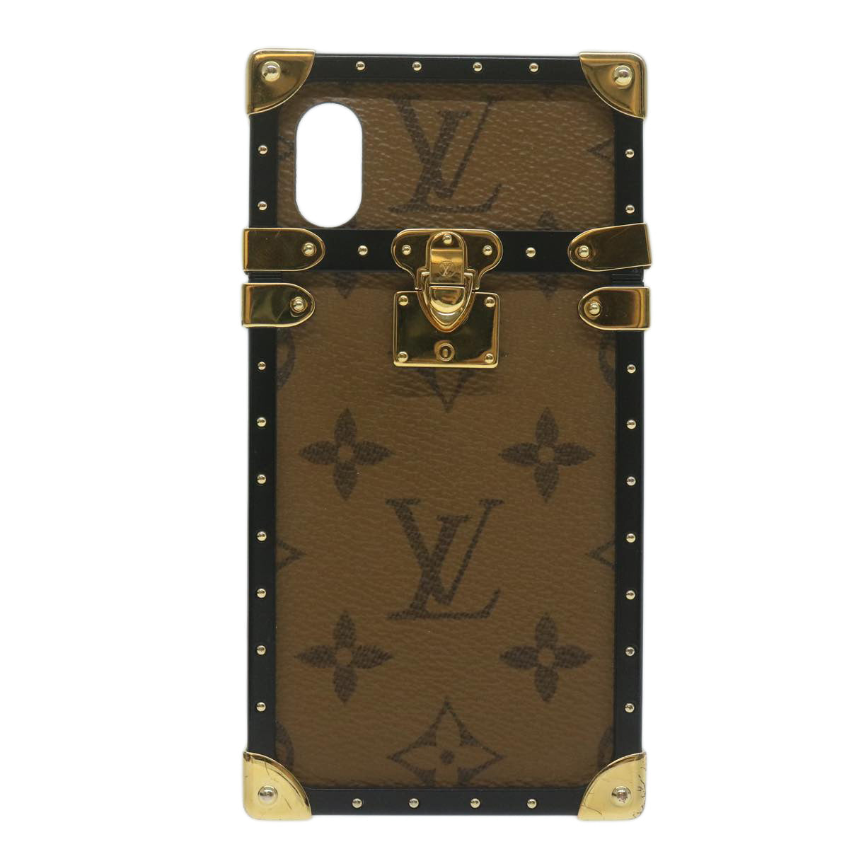 LOUIS VUITTON Monogram Reverse Eye Trunk iPhone X Case M62619 LV bs11533