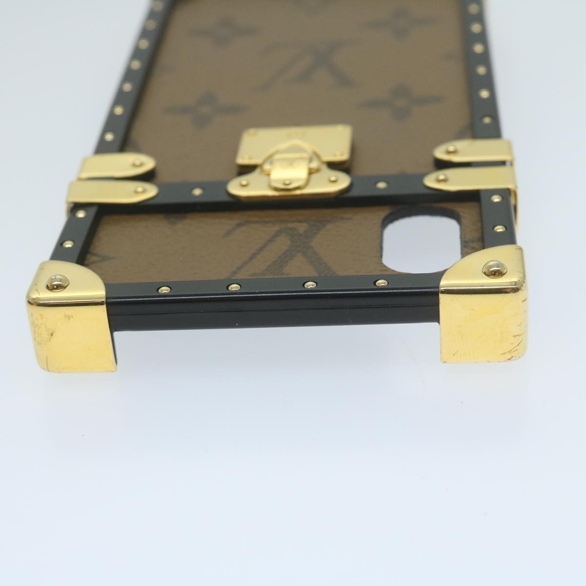 LOUIS VUITTON Monogram Reverse Eye Trunk iPhone X Case M62619 LV bs11533
