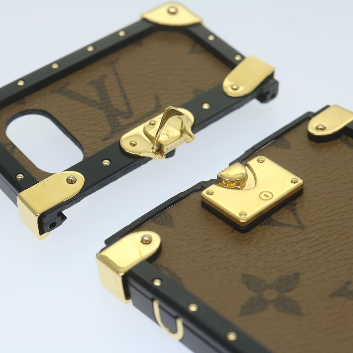 LOUIS VUITTON Monogram Reverse Eye Trunk iPhone X Case M62619 LV bs11533