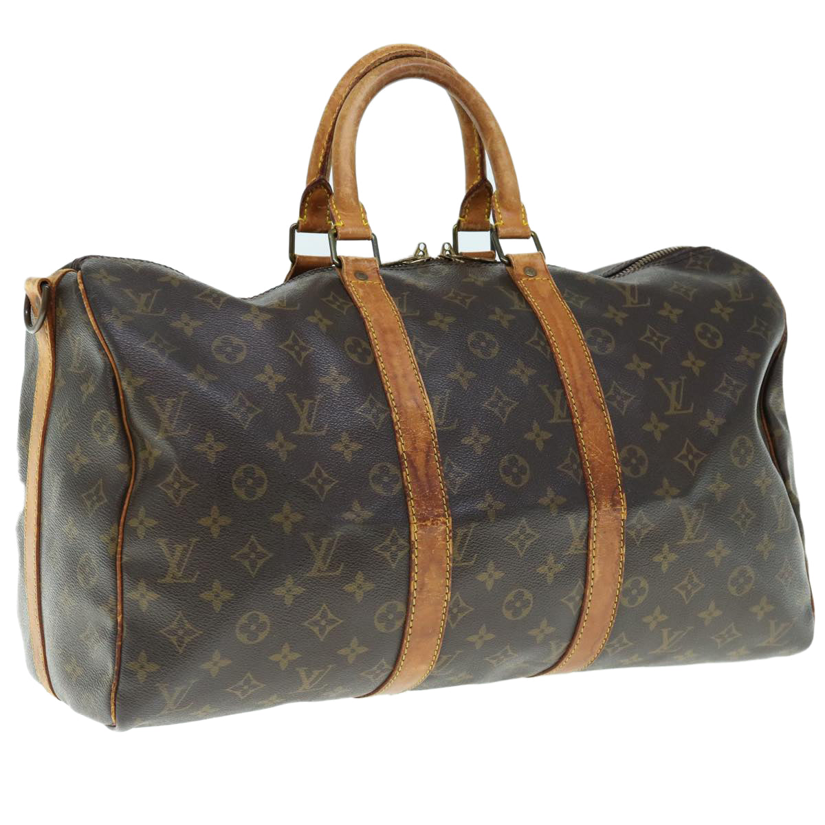 LOUIS VUITTON Monogram Keepall Bandouliere 45 Boston Bag M41418 LV bs11535