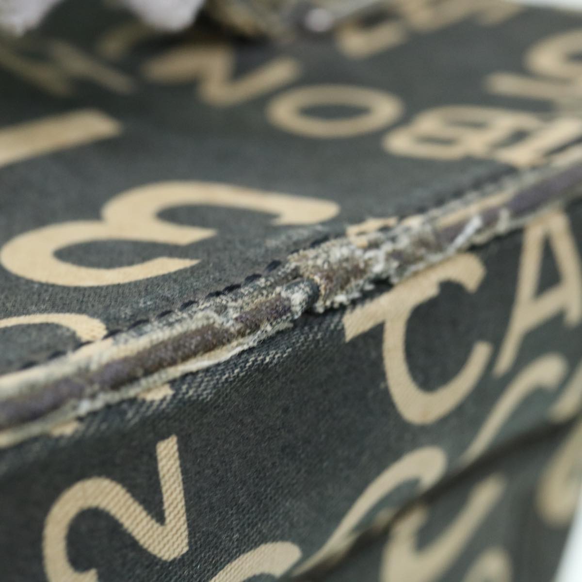 CHANEL Bycy Vanity Cosmetic Pouch Canvas Black CC bs11565