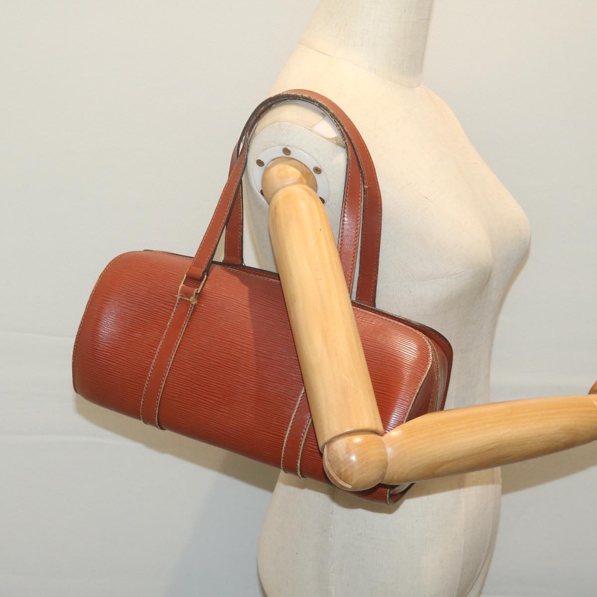 LOUIS VUITTON Epi Soufflot Hand Bag Brown M52223 LV bs11566