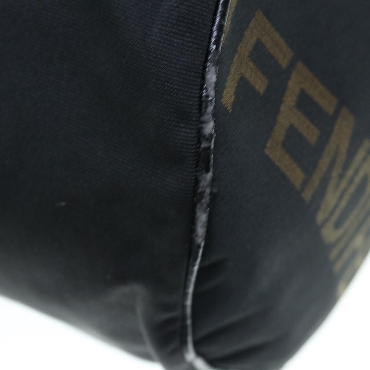 FENDI Boston Bag Nylon 2way Black Brown bs11573