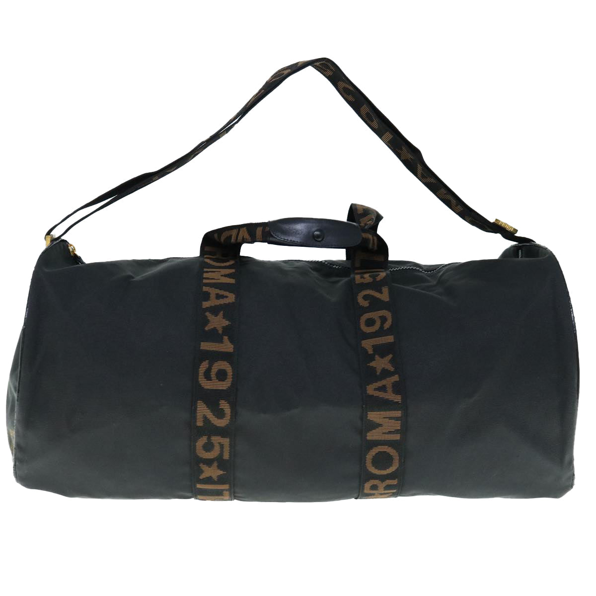 FENDI Boston Bag Nylon 2way Black Brown bs11573