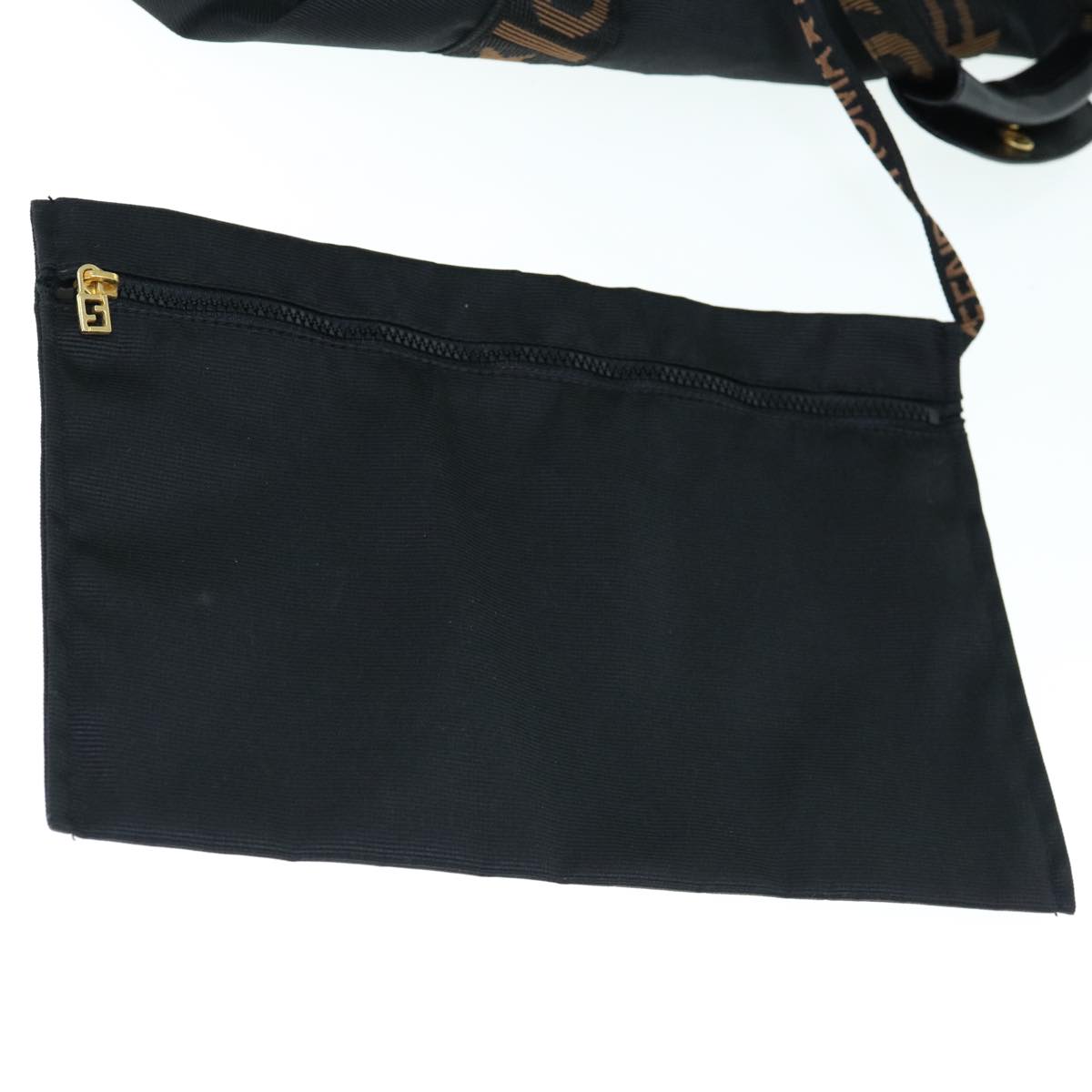 FENDI Boston Bag Nylon 2way Black Brown bs11573