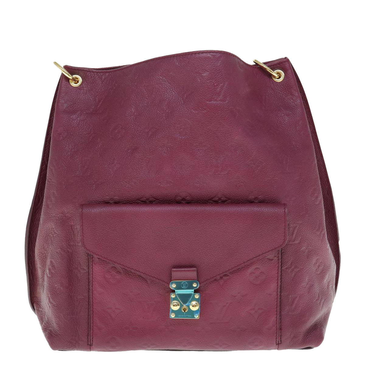 LOUIS VUITTON Monogram Empreinte Metis Shoulder Bag Wine Red M40813 bs11591