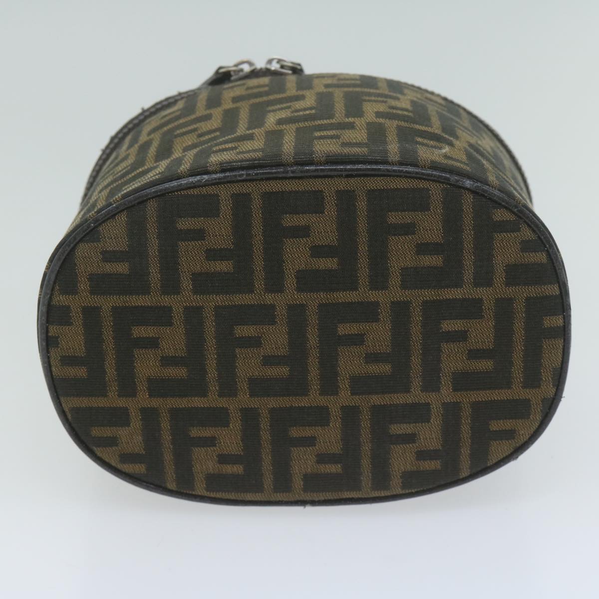 FENDI Zucca Canvas Vanity Pouch Brown Black bs11627