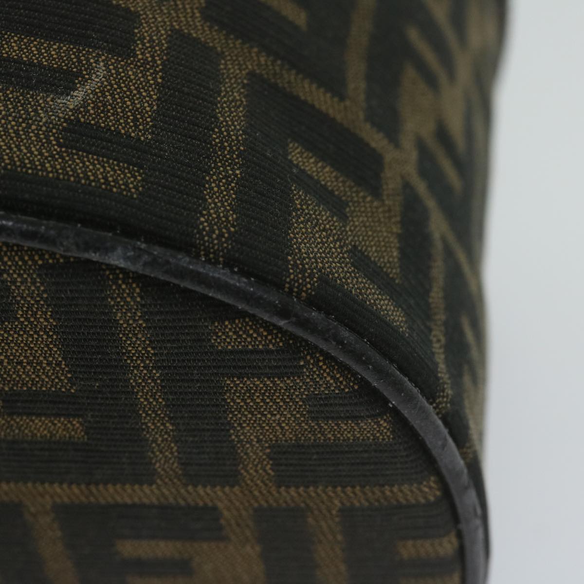 FENDI Zucca Canvas Vanity Pouch Brown Black bs11627