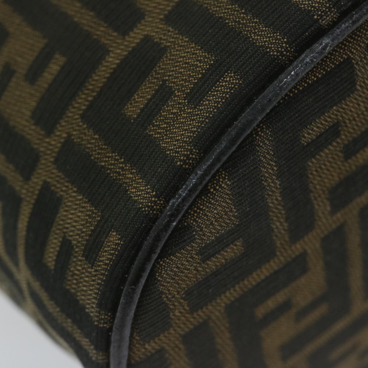 FENDI Zucca Canvas Vanity Pouch Brown Black bs11627