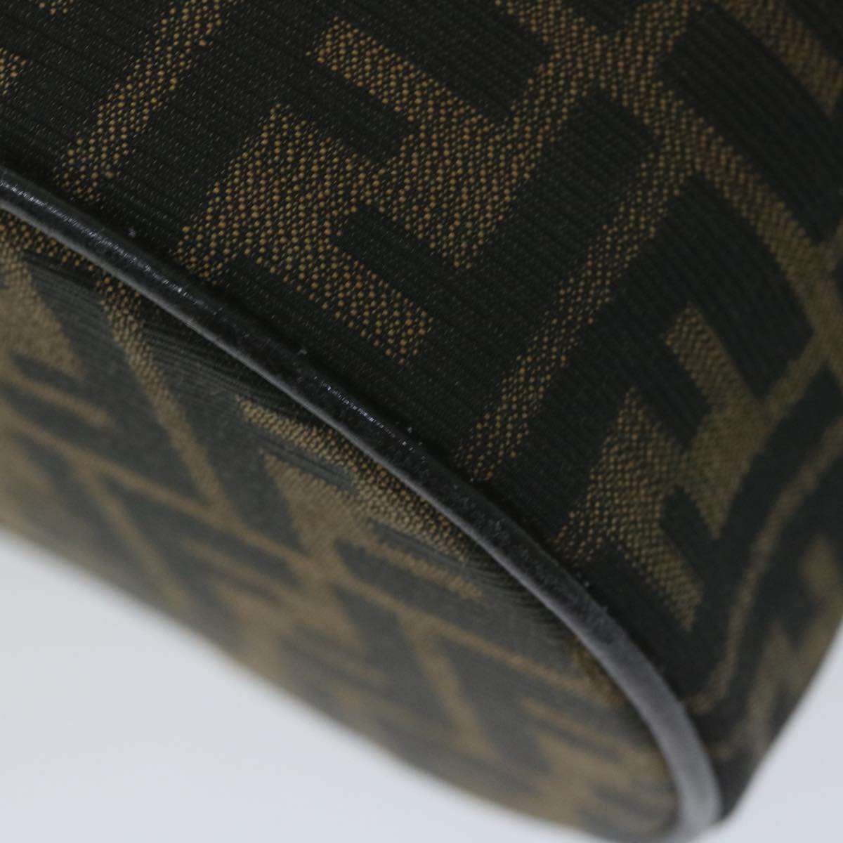 FENDI Zucca Canvas Vanity Pouch Brown Black bs11627