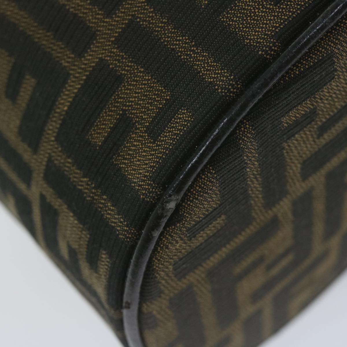 FENDI Zucca Canvas Vanity Pouch Brown Black bs11627