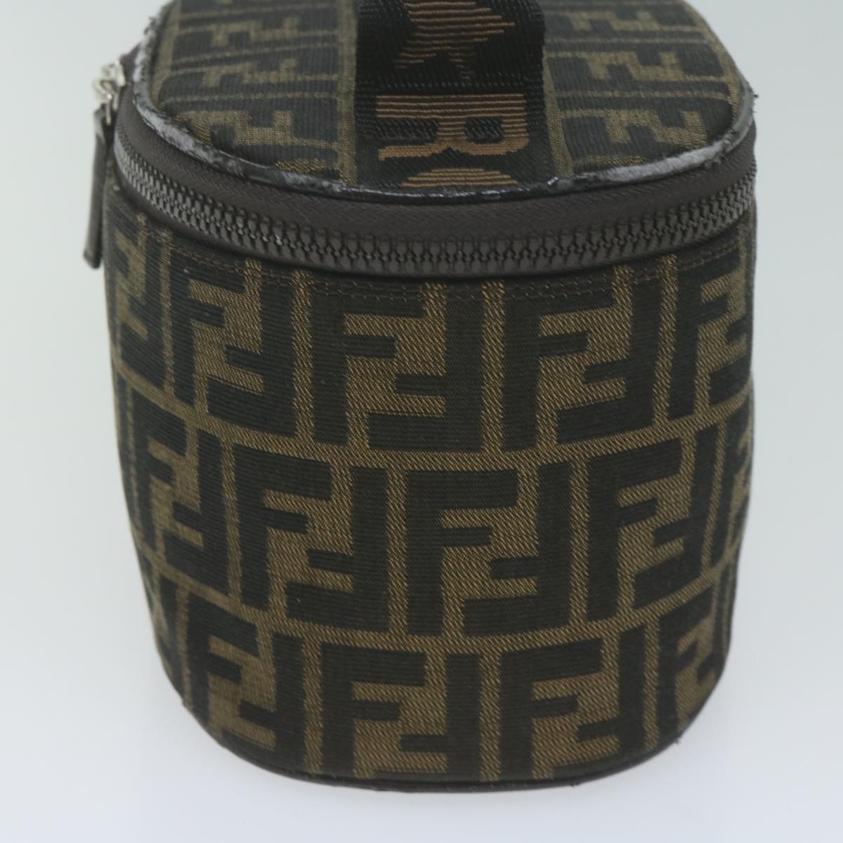 FENDI Zucca Canvas Vanity Pouch Brown Black bs11627