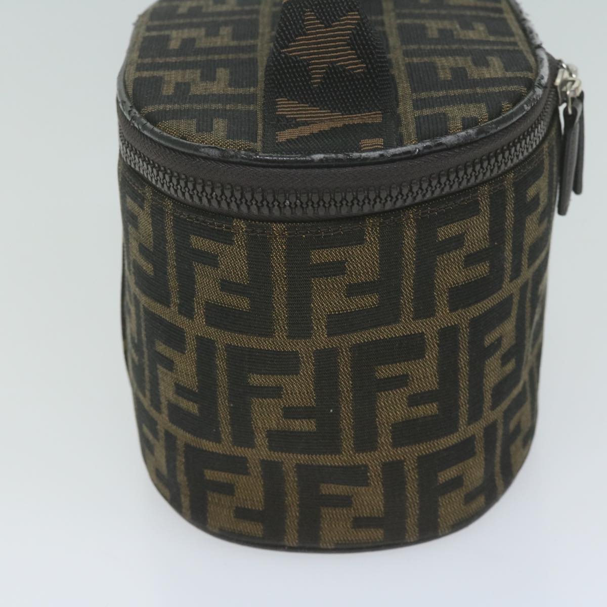 FENDI Zucca Canvas Vanity Pouch Brown Black bs11627