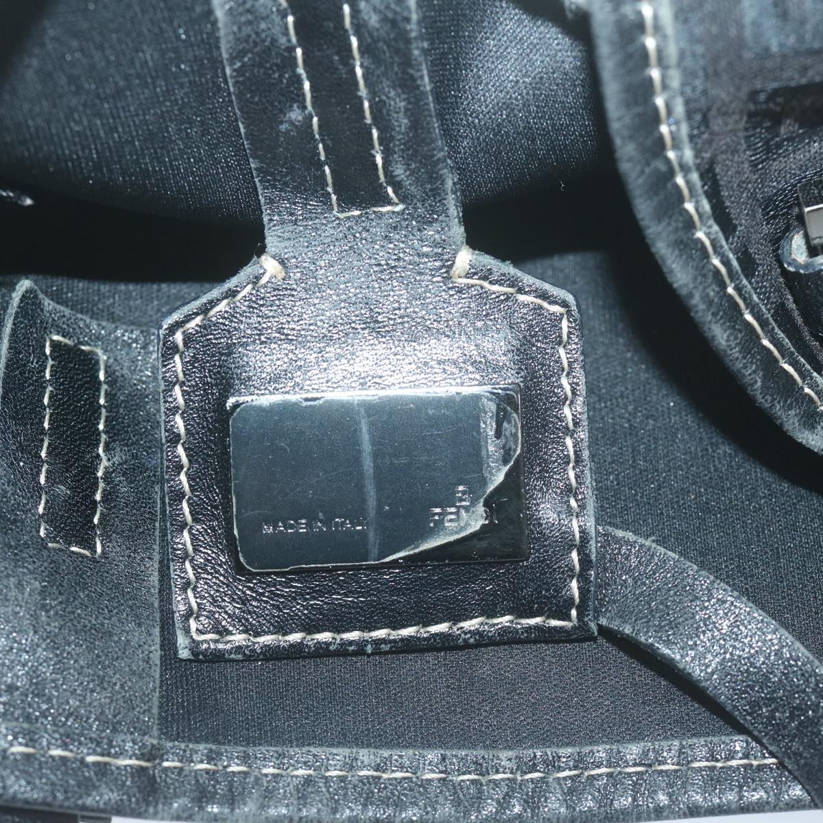FENDI Zucchino Canvas Tote Bag Black bs11778
