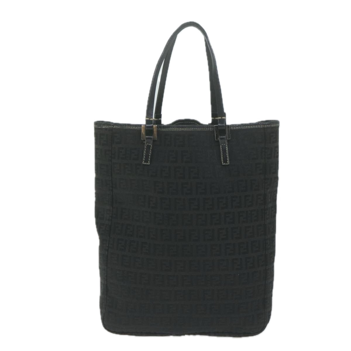 FENDI Zucchino Canvas Tote Bag Black bs11778