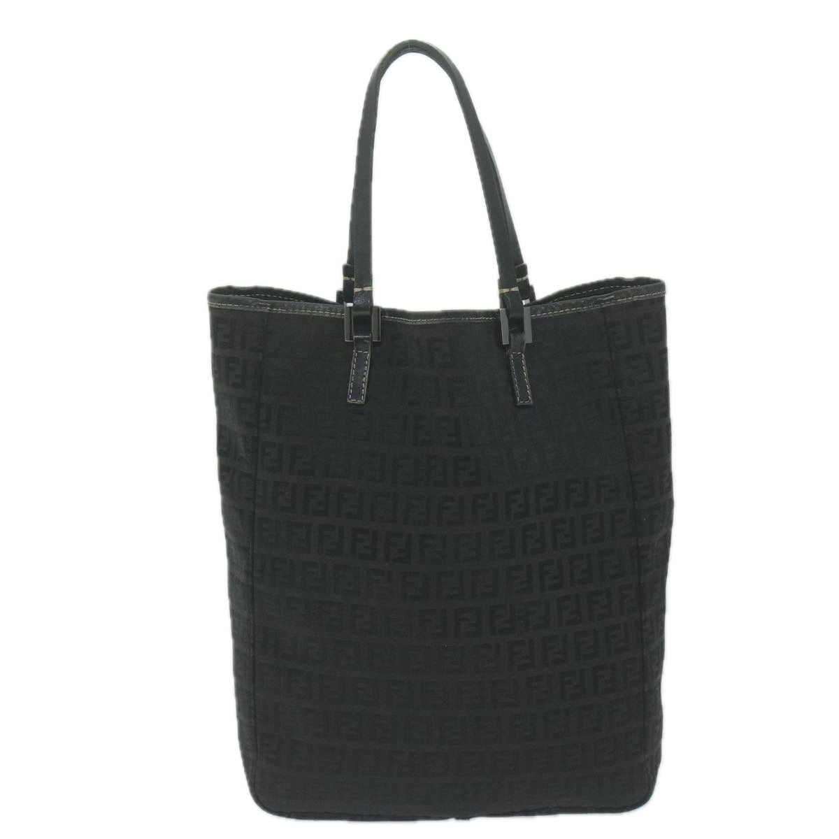 FENDI Zucchino Canvas Tote Bag Black bs11778