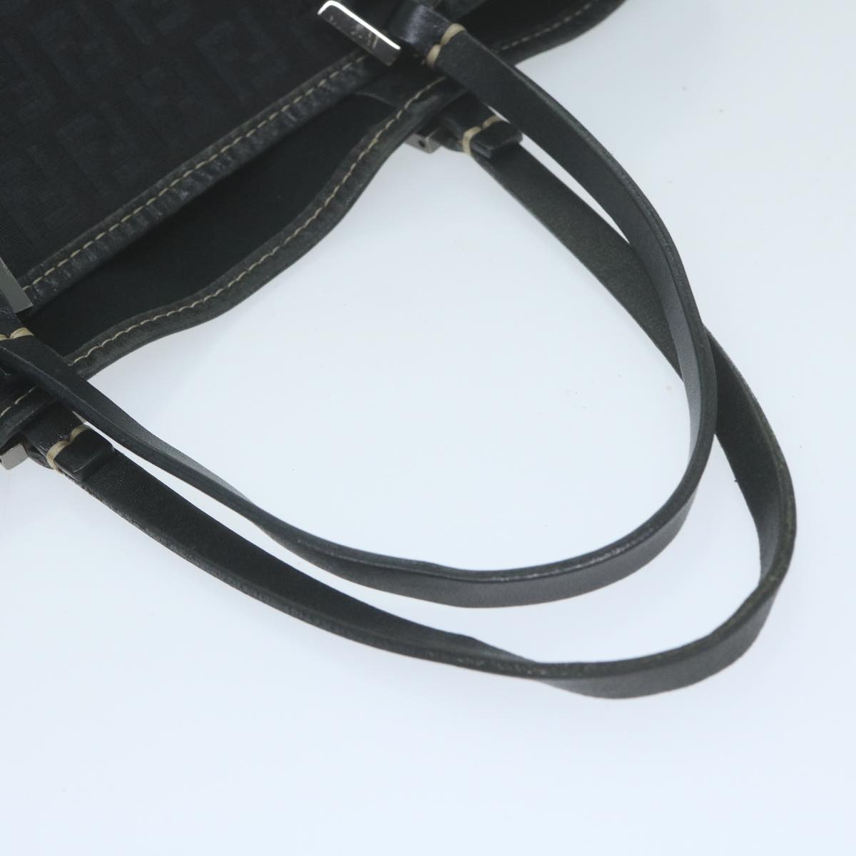 FENDI Zucchino Canvas Tote Bag Black bs11778