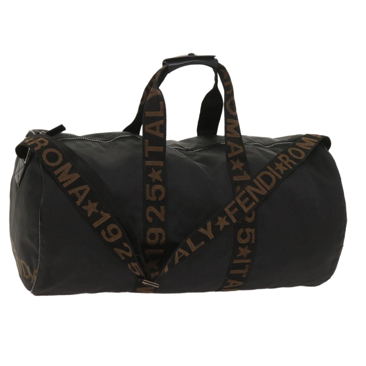 FENDI Boston Bag Canvas 2way Black bs11779