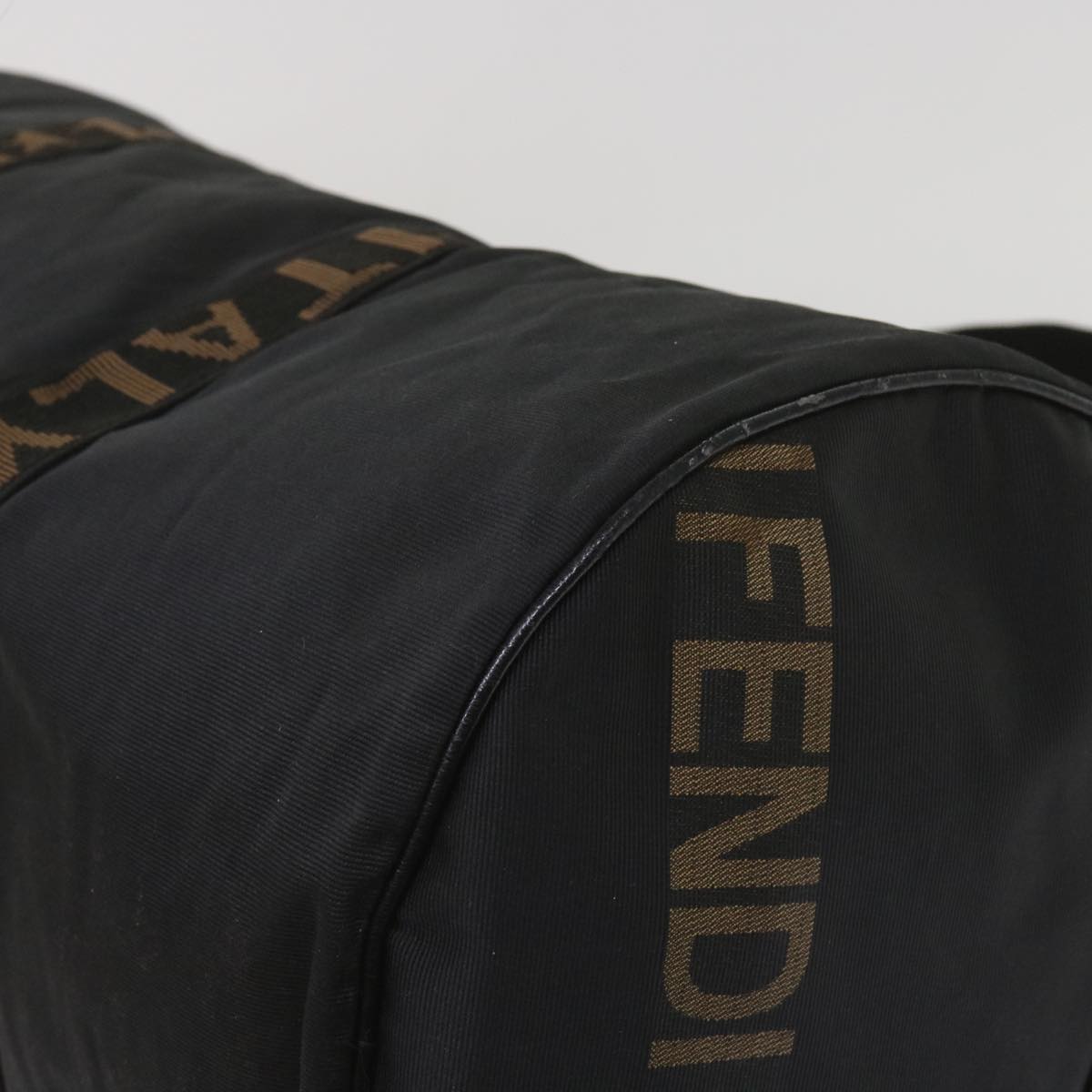 FENDI Boston Bag Canvas 2way Black bs11779