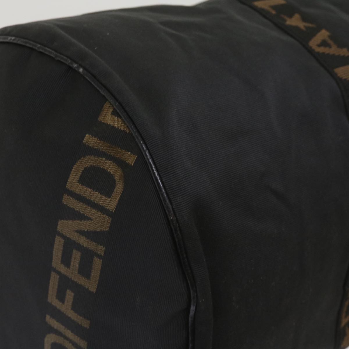 FENDI Boston Bag Canvas 2way Black bs11779