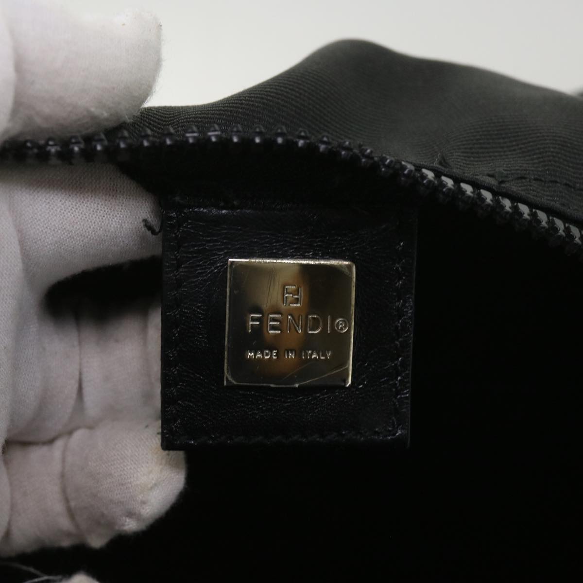 FENDI Boston Bag Canvas 2way Black bs11779