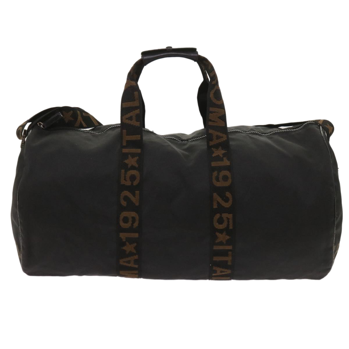 FENDI Boston Bag Canvas 2way Black bs11779